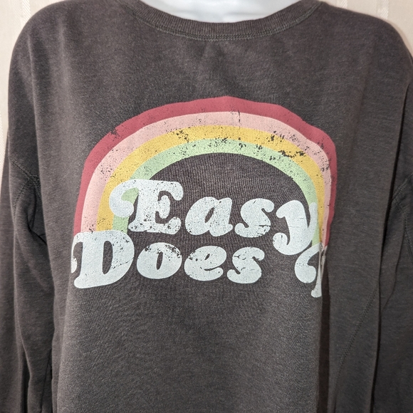 WILDFOX Sweatshirt Gray "Easy Does It" Super Soft Size Medium Barbiecore - Picture 3 of 14